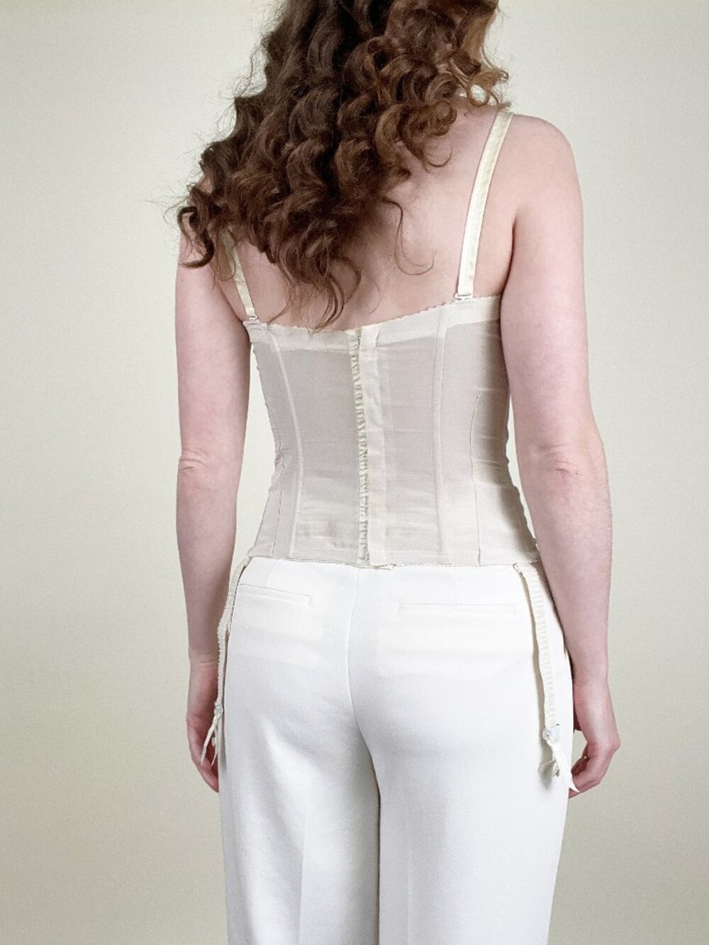 Vintage 50s 60s Corset Bustier Garter Lingerie Mid Century Romantic Feminine MCM - Picture 2 of 15